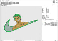 Swoosh Roronoa Zoro Embroidery