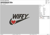 Swoosh Wifey Embroidery File 6 sizes