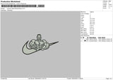 Swoosh Outline Man Embroidery File 6 sizes