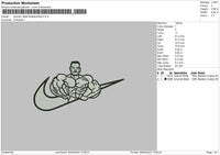 Swoosh Outline Man Embroidery File 6 sizes