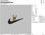 Swoosh Bulldog french Embroidery