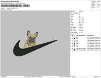 Swoosh Bulldog french Embroidery