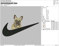 Swoosh Bulldog french Embroidery