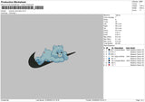 Swoosh Blue Bear Embroidery File 6 sizes