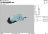 Swoosh Blue Bear Embroidery File 6 sizes