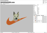 Swoosh Dog 3110 Embroidery File 6 sizes