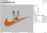 Swoosh Dog 3110 Embroidery File 6 sizes