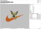 Swoosh Dog 3110b Embroidery File 6 sizes