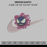 Swoosh Gastly Embroidery File 6 sizes