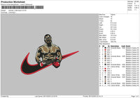 Swoosh Mike 02 Embroidery File 6 sizes