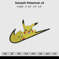 swoosh pokemon v5 Embroidery