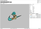 Swoosh Goku Blue Embroidery File 6 sizes