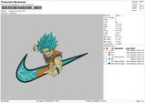 Swoosh Goku Blue Embroidery File 6 sizes