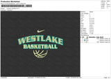 Swoosh Westlake Embroidery File 6 sizes