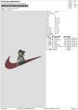 Swoosh Anime 0103 Embroidery File 6 sizes