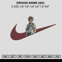 Swoosh Anime 2802 Embroidery File 6 sizes