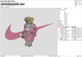 Swoosh Bear ink Embroidery File 6 sizes