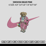 Swoosh Bear ink Embroidery File 6 sizes