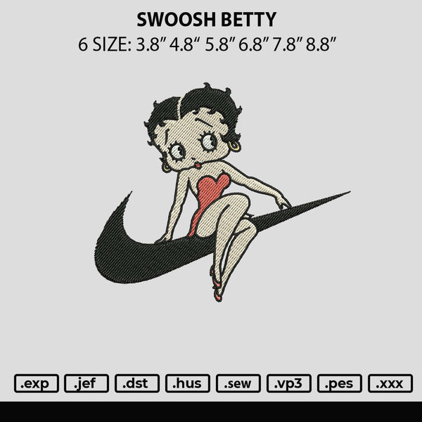 Swoosh Betty Embroidery File 6 sizes