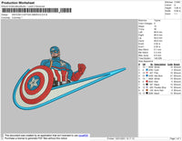 Swoosh Captain America Embroidery