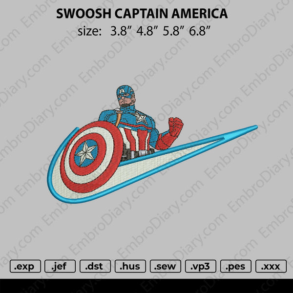 Swoosh Captain America Embroidery