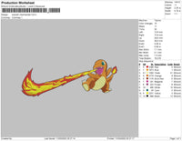 Swoosh Charmander Embroidery