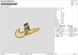 Swoosh Cheetah Embroidery File 6 sizes