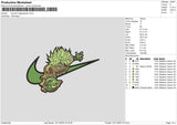 Swoosh Dragongreen Embroidery File 6 sizes