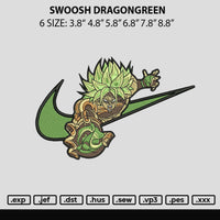 Swoosh Dragongreen Embroidery File 6 sizes