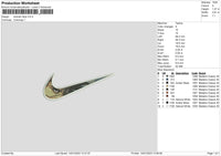 Swoosh Face Embroidery File 6 sizes