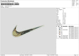 Swoosh Face Embroidery File 6 sizes