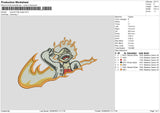 Swoosh Luffy Laugh Embroidery File 6 sizes