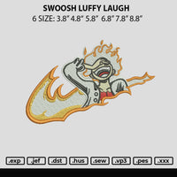 Swoosh Luffy Laugh Embroidery File 6 sizes