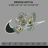 Swoosh Luffy V6 Embroidery File 6 sizes