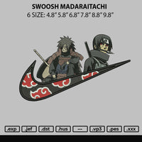 Swoosh Madaraitachi Embroidery File 6 sizes