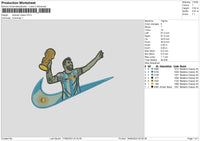 Swoosh Messi Embroidery File 6 sizes