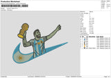 Swoosh Messi Embroidery File 6 sizes