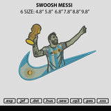 Swoosh Messi Embroidery File 6 sizes