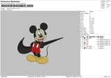 Swoosh Mickey V3 Embroidery File 6 sizes