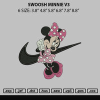 Swoosh Minnie V3 Embroidery File 6 sizes