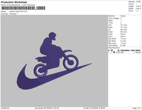 swoosh motocross Embroidery