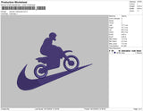 swoosh motocross Embroidery File 4 size