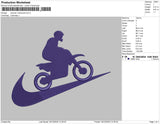 swoosh motocross Embroidery File 4 size