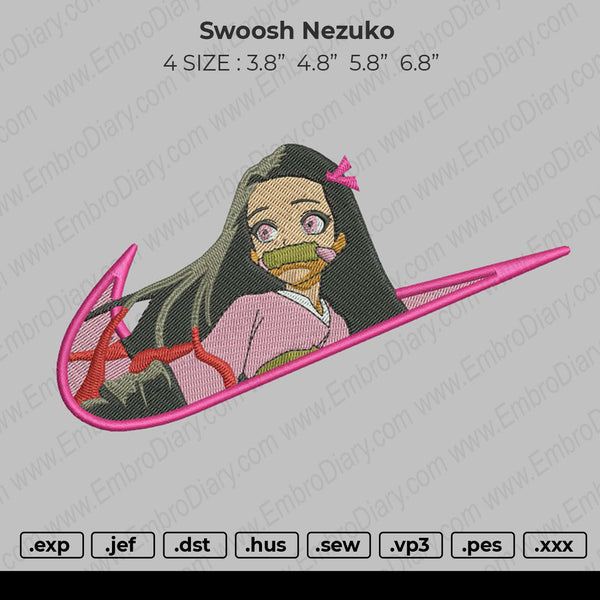 Swoosh Nezuko Embroidery