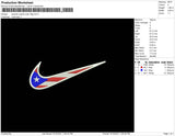 Swoosh Puerto Rican Flag Embroidery