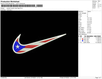 Swoosh Puerto Rican Flag Embroidery