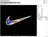 Swoosh Puerto Rican Flag Embroidery