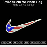 Swoosh Puerto Rican Flag Embroidery