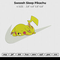 Swoosh Sleep Pikachu Embroidery