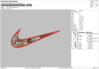 Swoosh Tokyo G Embroidery File 6 sizes